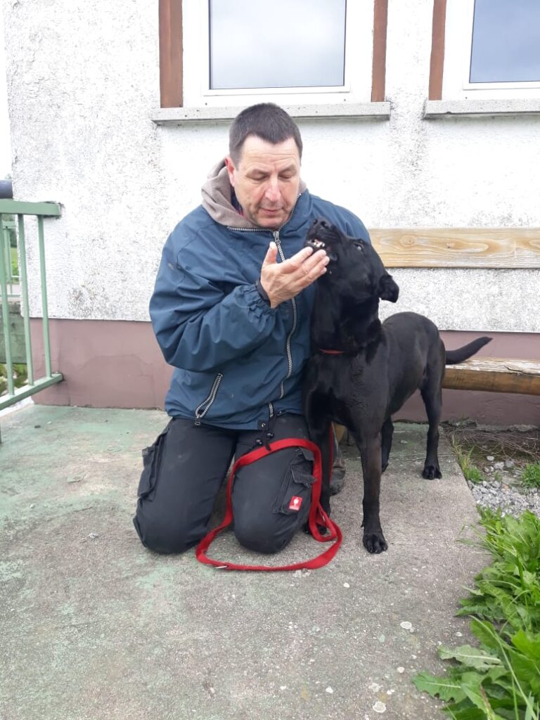 Thorsten Lapsit und Tierschutzhund Puma